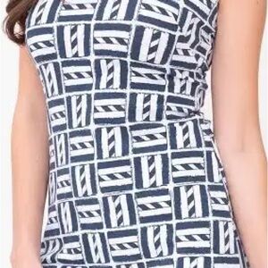 MAHI GOLD paradise dress coastal cotton. Cape cod navy. Medium.